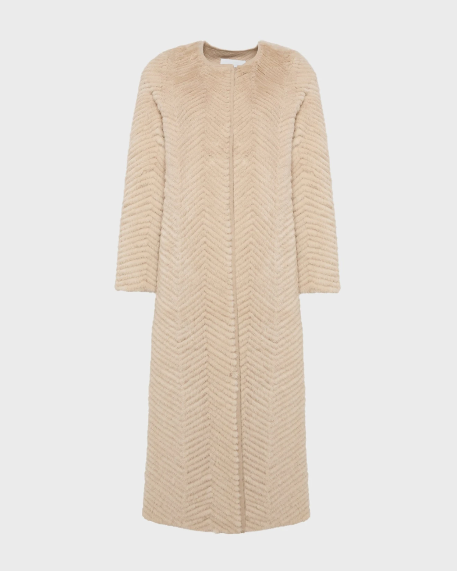 Manteau Long En Maille Mérinos Et Fourrure De Vison 7 Manteau Long En Maille Mérinos Et Fourrure De Vison – Image 5