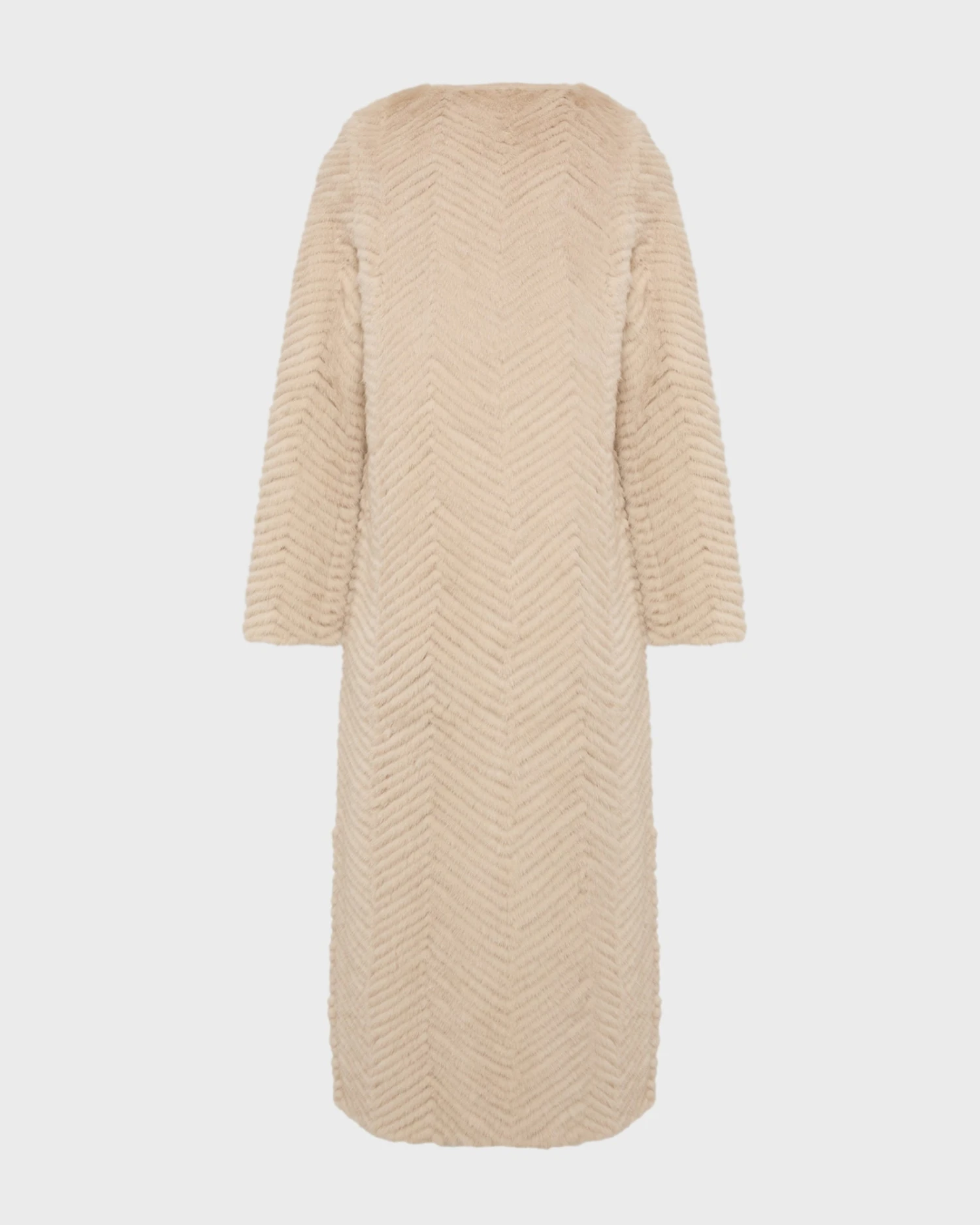 Manteau Long En Maille Mérinos Et Fourrure De Vison 8 Manteau Long En Maille Mérinos Et Fourrure De Vison – Image 6