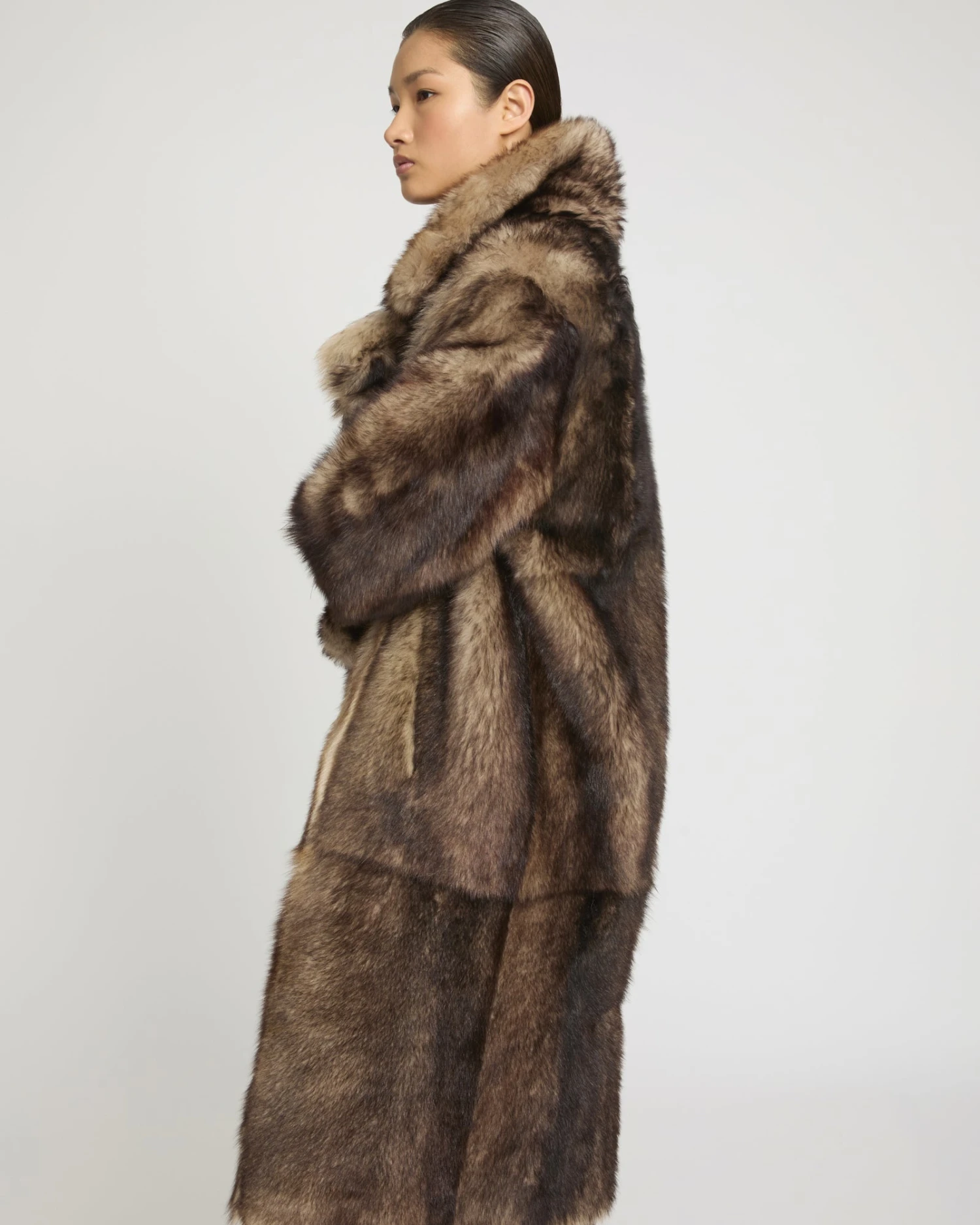 Manteau Long Réversible En Peau Lainée D'agneau Toscane Folk 4 Manteau Long Réversible En Peau Lainée D'agneau Toscane Folk – Image 2