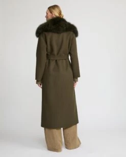 Manteau En Lainage Cachemire Et Fourrure De Renard -yves salomon boutique 26WYM92530CARDA2108 5
