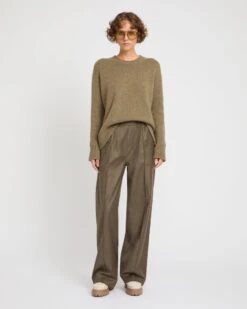 Pantalon Ample à Taille élastique En Tissu Flanelle