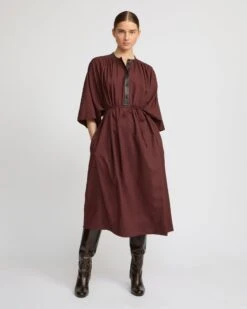 Robe Kaftan En Voile De Laine