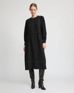 Robe Coulissée En Crèpe De Soie -yves salomon boutique 26WYR02520CRSOC99 3