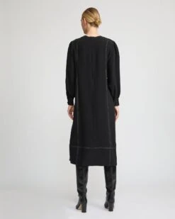 Robe Coulissée En Crèpe De Soie -yves salomon boutique 26WYR02520CRSOC99 4