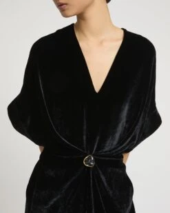 Robe Drapée En Velours Fluide -yves salomon boutique 26WYR03630LIVEC99 3 98a1a53d 23d7 4a12 9daa e09c37cdaa1b