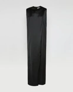 Robe Longue En Satin Lourd De Laine -yves salomon boutique 26WYR04140SALAC99 8