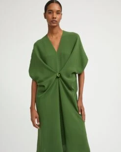 Robe Drapée En Crêpe De Soie -yves salomon boutique 26WYR04508CRSOA8194 3