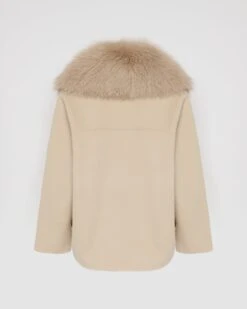 Veste Caban En Lainage Cachemire Et Col Amovible En Fourrure De Renard -yves salomon boutique 26WYV01668CARDA2122 10