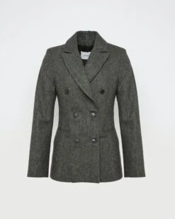 Veste Tailleur En Flanelle -yves salomon boutique 26WYV03070TIFLA9082 8