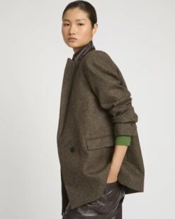 Veste Tailleur Oversized En Flanelle