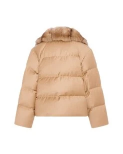 Doudoune Courte En Flanelle Avec Grand Col Amovible En Zibeline -yves salomon boutique 26WYV06562WO2WA2026 10