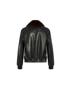 Veste Bomber En Cuir D'agneau Avec Col Amovible En Fourrure De Vison 13 Veste Bomber En Cuir D'agneau Avec Col Amovible En Fourrure De Vison -yves salomon boutique 26WYV20255APXXC99 10