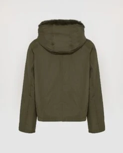 Veste à Capuche En Fourrure De Lapin Rex Réversible Tissu Technique -yves salomon boutique 26WYV30158REXXA8001 10