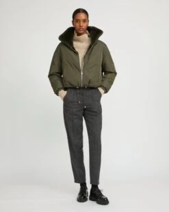 Veste Boxy En Fourrure De Lapin Rex Réversible Et Tissu Technique