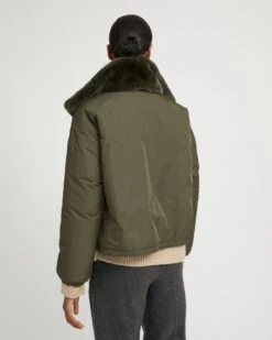 Veste Boxy En Fourrure De Lapin Rex Réversible Et Tissu Technique -yves salomon boutique 26WYV30354REXXA8001 6