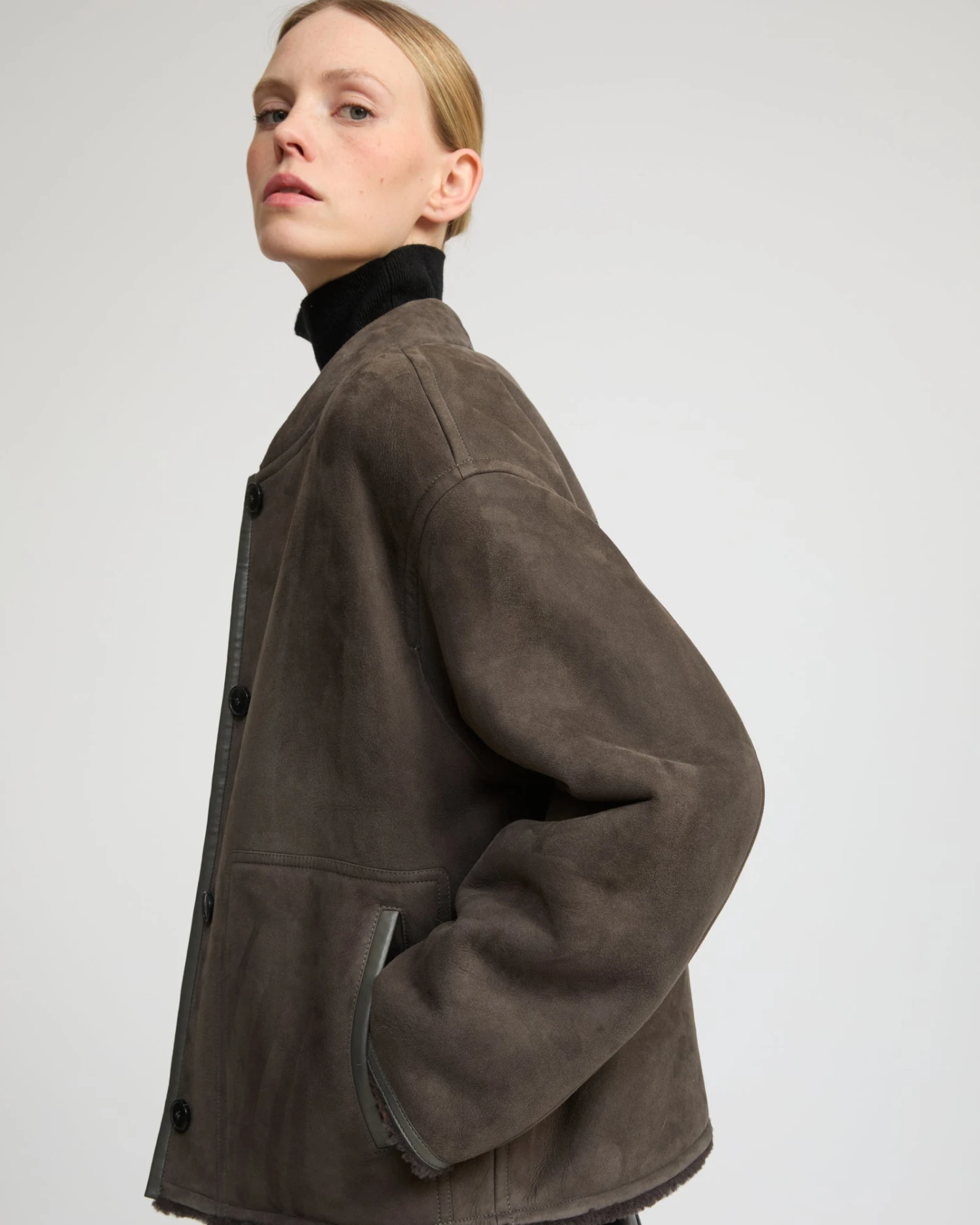 Veste Teddy En Agneau Mérinos Suède 4 Veste Teddy En Agneau Mérinos Suède – Image 2