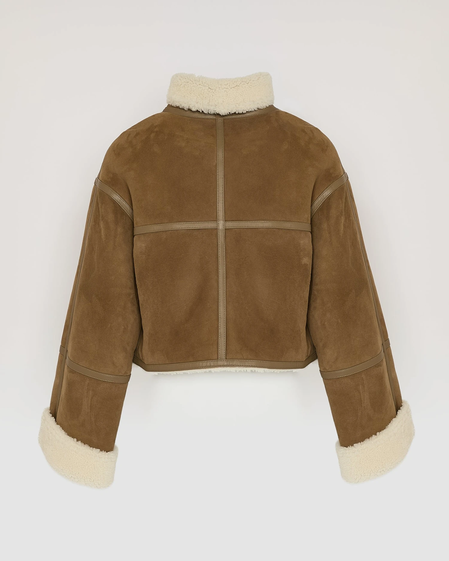 Veste Croppée En Agneau Mérinos Suède 10 Veste Croppée En Agneau Mérinos Suède – Image 8