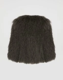 Veste Courte En Agneau De Mongolie 11 Veste Courte En Agneau De Mongolie -yves salomon boutique 26WYV62554AGMOA9015 10