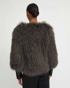 Veste Courte En Agneau De Mongolie 9 Veste Courte En Agneau De Mongolie -yves salomon boutique 26WYV62554AGMOA9015 3