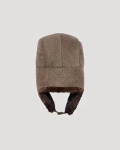 Casquette Façon Chapka En Tissu Loro Piana Et Fourrure De Vison -yves salomon boutique 26wha047xxlsvlb3211 12