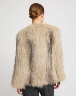 Veste Courte En Fourrure De Renard Tricoté -yves salomon boutique 9WYV73860KRDXA2048 5