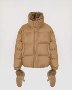 Doudoune Courte En Tissu Flanelle Loro Piana Avec Col En Fourrure De Zibeline -yves salomon boutique thumbnail 24WYV02766WO2WA2026 9